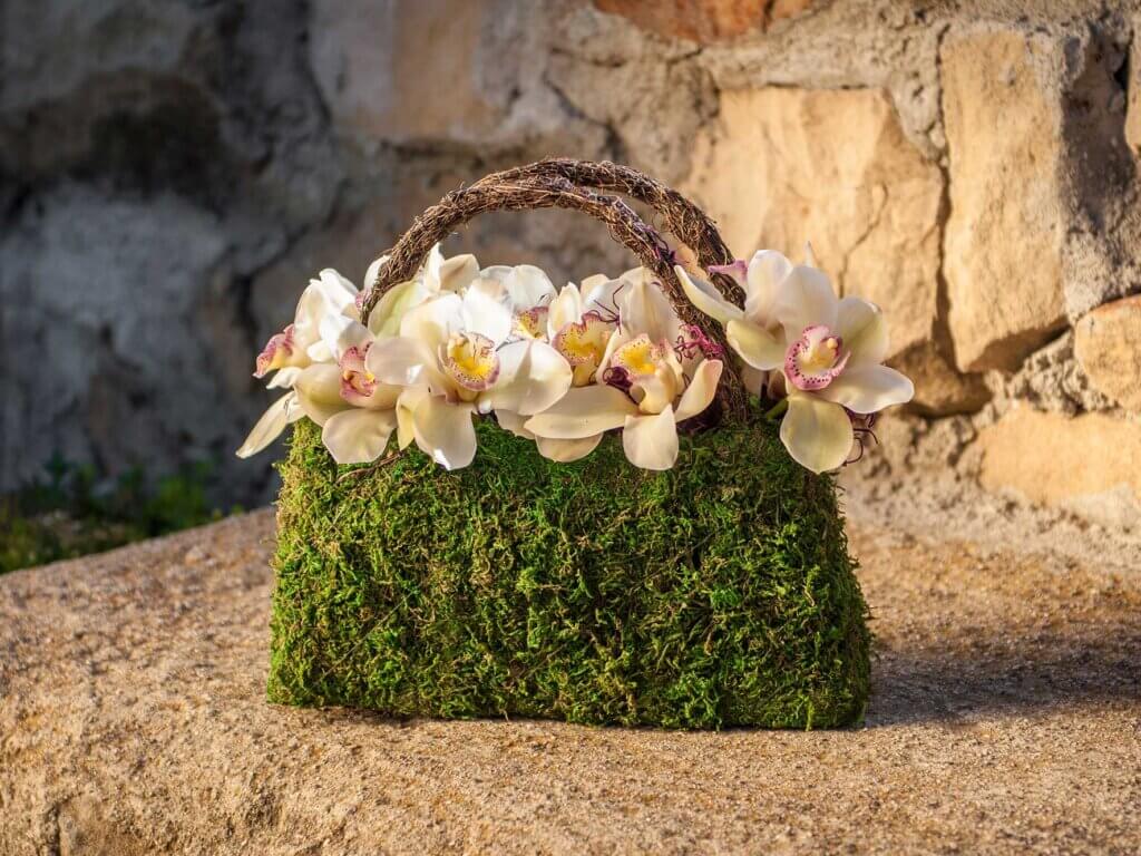 Beaumont Wicker Handle Purse Planter Set #1