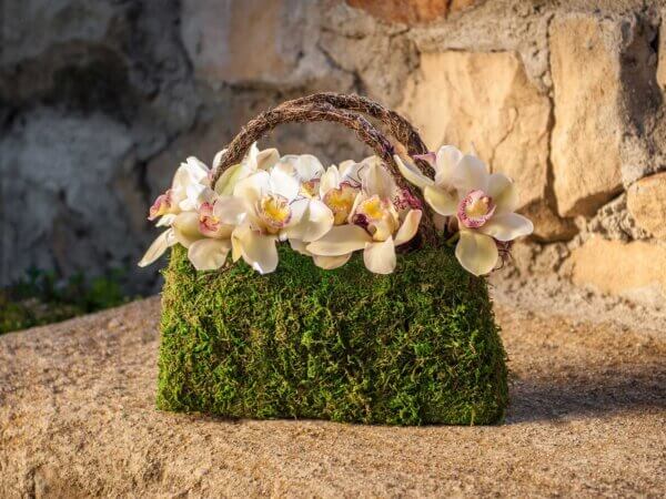 Beaumont Wicker Handle Purse Planter Set