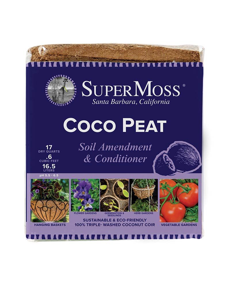 SuperMoss Coco Peat - 8 Quart Block (0.26 CuFt, 7.5 Liters)