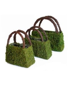 Beaumont Wicker Handle Purse Planter Set