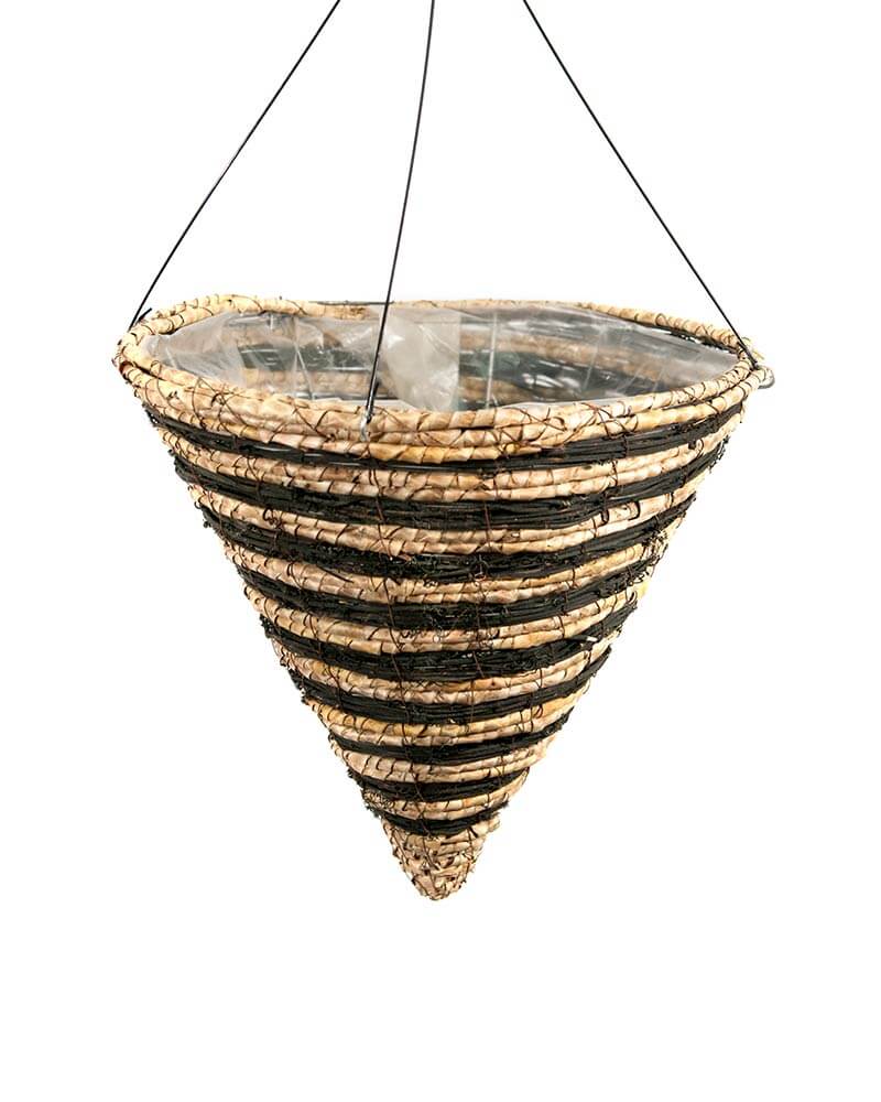 SuperMoss Cone Wood Woven Hanging Basket, Natural, 12in Blackhawk