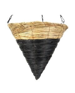 Cone Wood Woven Hanging Basket, Natural, 12in Blackjack