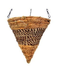 Cone Wood Woven Hanging Basket, Natural, 12in Diamond Hill