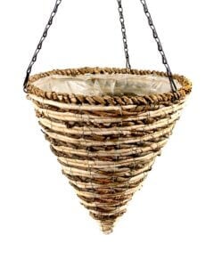 Cone Wood Woven Hanging Basket, Natural, 12in, Mammoth