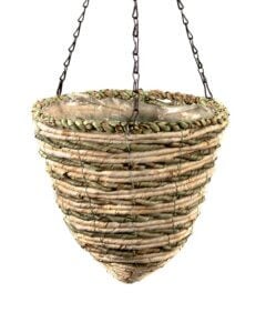 Creative Wood Woven Hanging Basket, Natural, 13in Whitetail