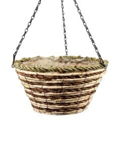 Creative Wood Woven Hanging Basket, Natural, 14in Taos