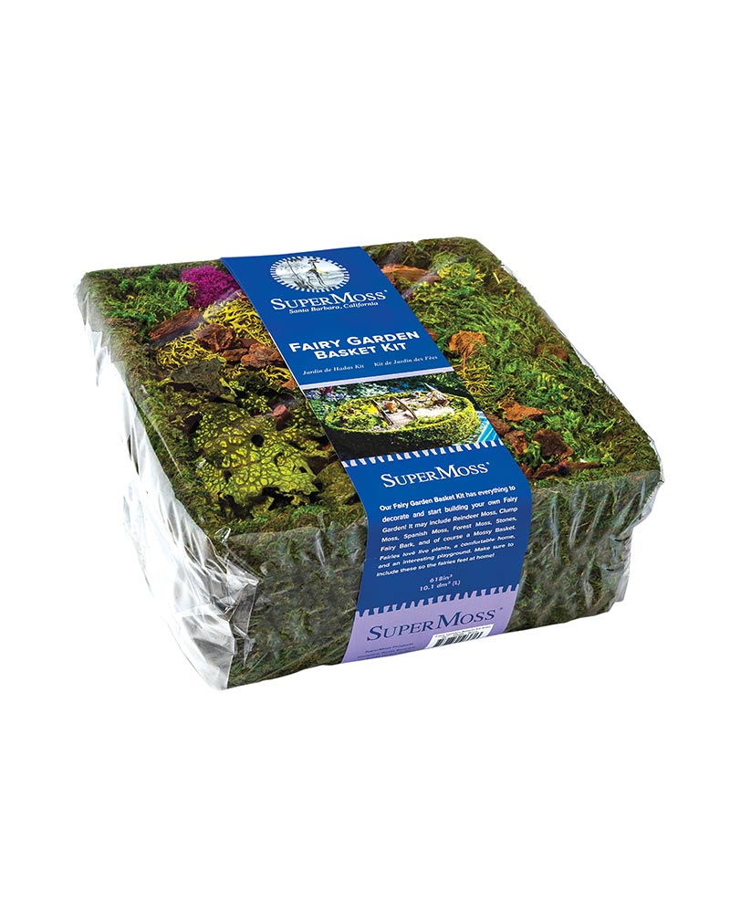 SuperMoss - Fairy Garden Basket Kit, Fresh Green, 10in
