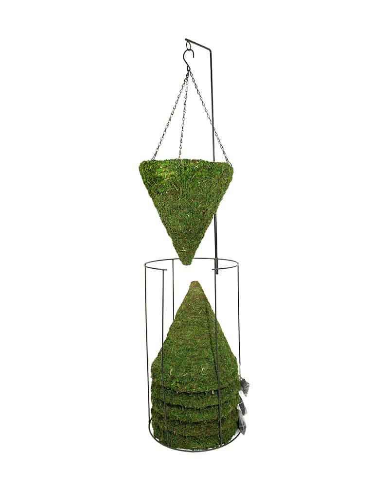 MossWeave Cone Hanging Basket, Spring Green, 12in Cone Display #1
