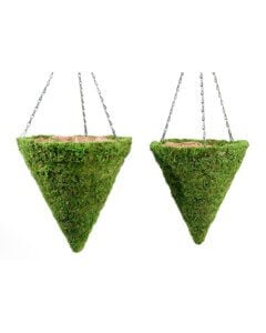 MossWeave Cone Hanging Basket, Spring Green, Set of 2