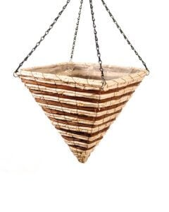 Pyramid Wood Woven Hanging Basket, Stratton