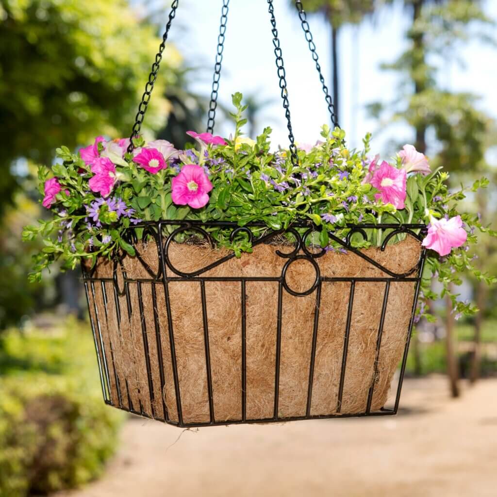 London Square Wire Hanging Basket #1