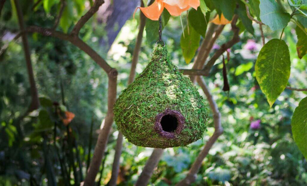 Raindrop Woven Birdhouse #1