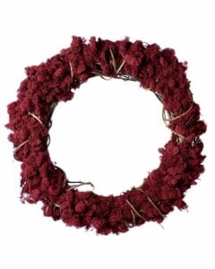 Reindeer Moss Grapevine Wreath, 18”, Wine