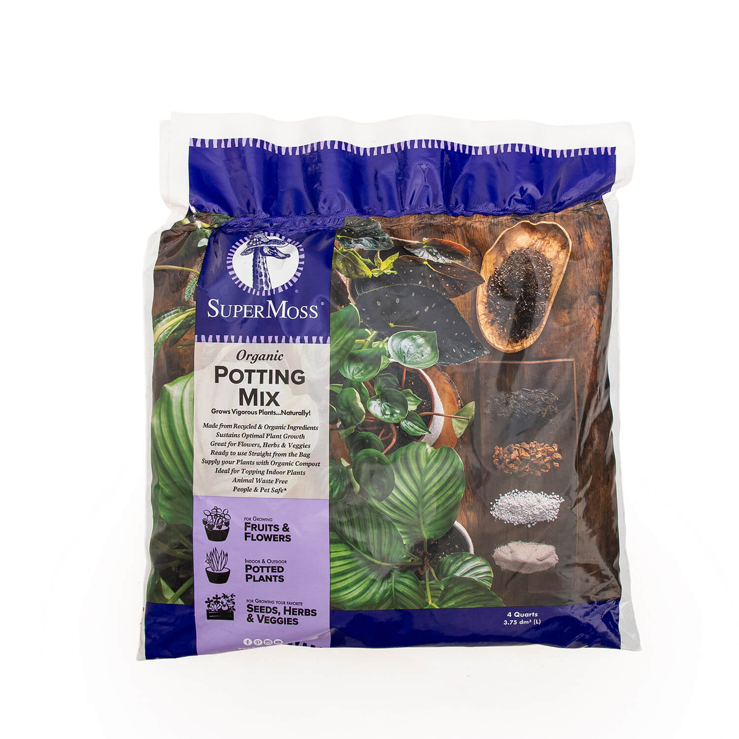 SuperMoss - Agromin Organic Potting Mix, 4Qt.