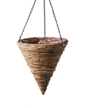 Cone Wood Woven Hanging Basket Natural Sierra