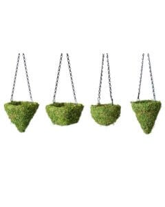 MossWeave Mini Hanging Baskets Set Fresh Green
