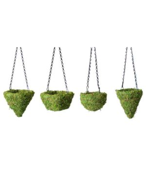 MossWeave Mini Hanging Baskets Set Fresh Green