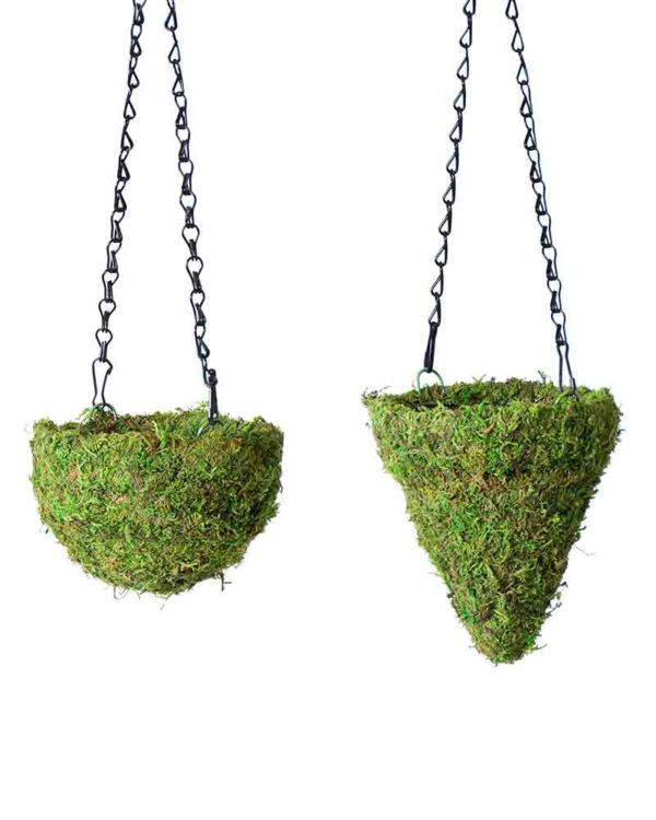 MossWeave Mini Hanging Baskets Set Fresh Green