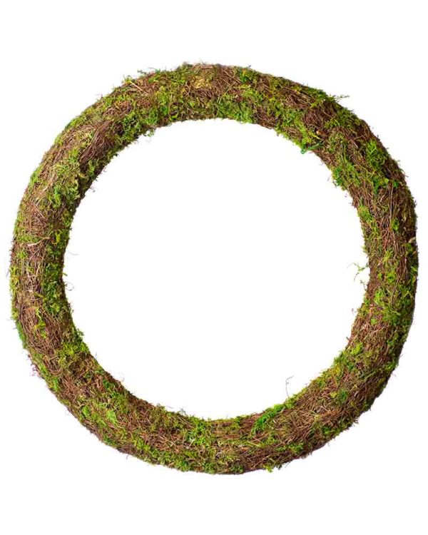 Woodland Mossy Grapevine Wicker Wreath Round