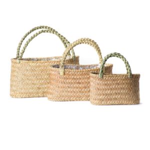 Beaumont PalmWeave Basket Purse Set Natural