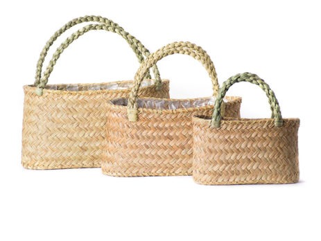 Beaumont PalmWeave Basket Purse Set Natural