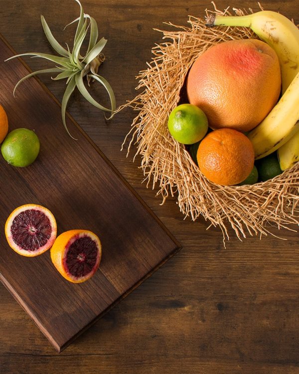 bird nest basket with fruits