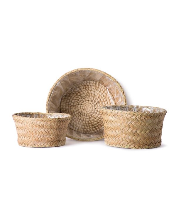 Roseville PalmWeave Basket Set Natural