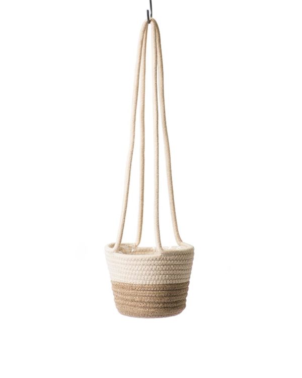 SoftWeave Hanging Planter Cinder