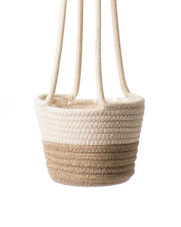 SoftWeave Hanging Planter Cinder