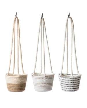 Set of 3 SoftWeave 6" Hanging Planter Baskets